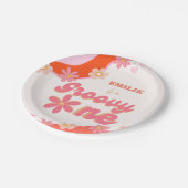 Groovy One 1e verjaardag Boho Retro Daisy Papieren Bordje (Gekanteld)