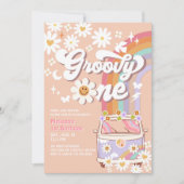 Groovy ONE 1e verjaardag Hippie 70's Retro Kaart (Voorkant)