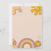 Groovy One 70s Flower Power Rainbow Verjaardagsfee Kaart (Achterkant)