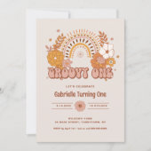 Groovy One Birthday Invitation Kaart (Voorkant)