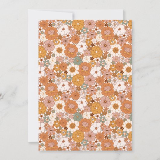 Groovy One Birthday Invitation Kaart (Achterkant)