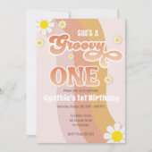 Groovy One Birthday Invitation Kaart (Voorkant)