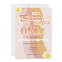 Groovy One Birthday Invitation