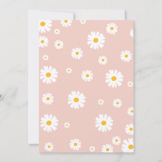 Groovy One Birthday Invitation Retro Daisy Floral Kaart (Achterkant)