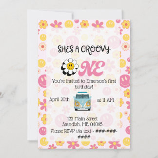 Groovy One Birthday Kaart