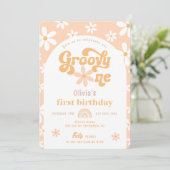 Groovy One Boho Arch 1e verjaardag Uitnodiging (Staand voorkant)
