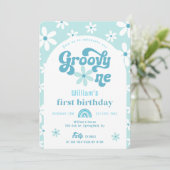 Groovy One Boho Arch 1e verjaardag Uitnodiging (Staand voorkant)