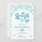 Groovy One Boho Arch 1e verjaardag Uitnodiging (Voorkant)