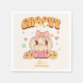 Groovy One Boho Daisy 1e verjaardagsfeestje Servet (Voorkant)