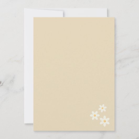 Groovy One Boho Daisy Rainbow 1e verjaardag Uitnod Kaart (Achterkant)