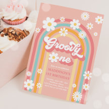 Groovy One Boho Daisy Rainbow 1st Birthday Party