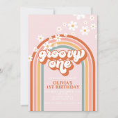 Groovy One boho daisy rainbow, eerste verjaardag U Kaart (Voorkant)