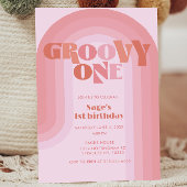 Groovy One Boho Regenboog 1e Verjaardag uitnodigin Kaart