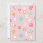 Groovy One Boho Retro 1e verjaardag Uitnodigingen (Achterkant)