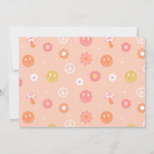 Groovy One Boho Retro 1e verjaardag Uitnodigingen (Achterkant)