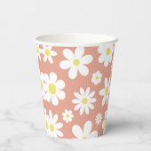 Groovy One Boho Retro Daisy 1e verjaardag Papieren Bekers (Achterkant)