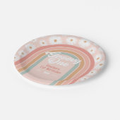 Groovy One Boho Retro Daisy 1e verjaardag Papieren Bordje (Gekanteld)