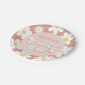 Groovy One Boho Retro Daisy 1e verjaardag Papieren Bordje (Gekanteld)