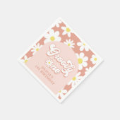 Groovy One Boho Retro Daisy 1e verjaardag Servet (Hoek)