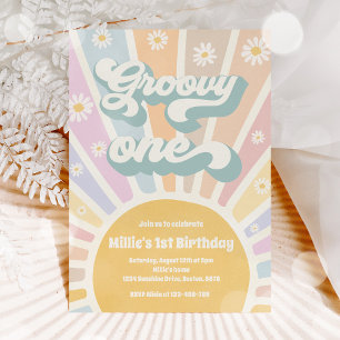 Groovy One Boho Sunshine Daisy Birthday Party Kaart