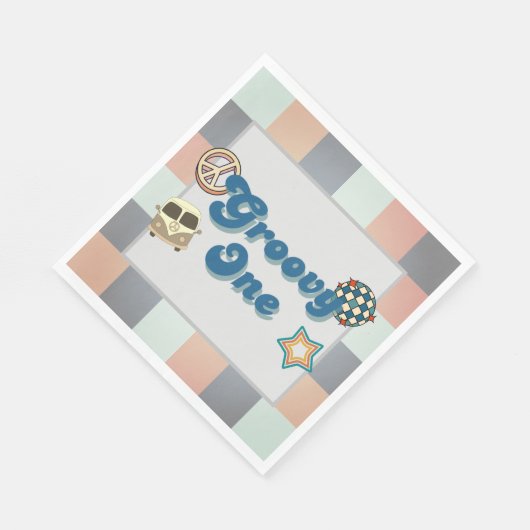 Groovy One Boys Verjaardagspapier servet (Hoek)