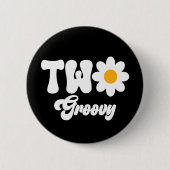 Groovy ONE Daisy 1e verjaardag Ronde Button 5,7 Cm (Voorkant)