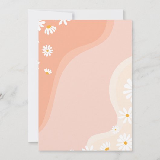 Groovy One Daisy 1e verjaardag uitnodiging (Achterkant)