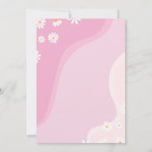 Groovy One Daisy 1e verjaardag uitnodiging (Achterkant)