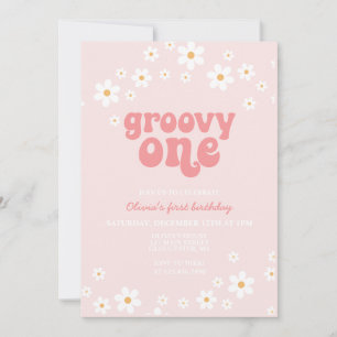 Groovy One daisy boho floral first jarig Kaart