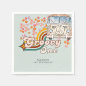 Groovy One daisy boho floral Van 1e verjaardag Servet (Voorkant)