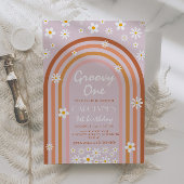 Groovy One Daisy Boho Regenboog 1e Verjaardag Kaart