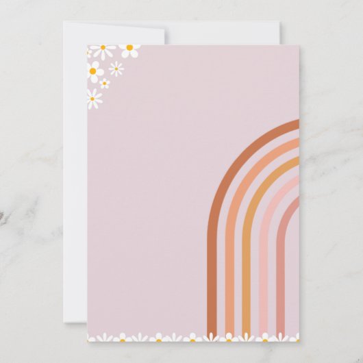 Groovy One Daisy Boho Regenboog Eerste Verjaardag Kaart (Achterkant)