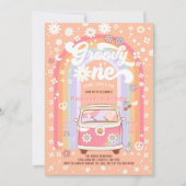 Groovy ONE Daisy Groovy Bus 1e Verjaardag Kaart (Voorkant)