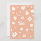 Groovy ONE Daisy Hippie 70's Retro 1e verjaardag Kaart (Achterkant)