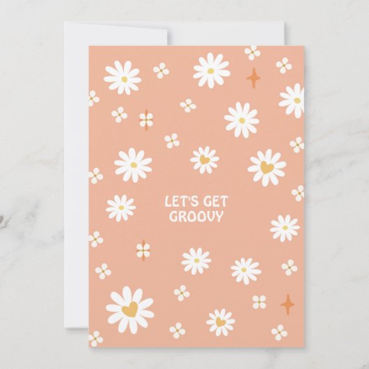 Groovy ONE Daisy Hippie 70's Retro 1e verjaardag Kaart (Achterkant)