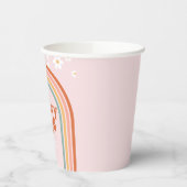 Groovy One daisy hippie rainbow, eerste verjaardag Papieren Bekers (Links)