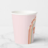 Groovy One daisy hippie rainbow, eerste verjaardag Papieren Bekers (Rechts)