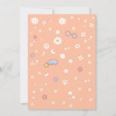 Groovy ONE Daisy Peach Rainbow 1e verjaardag Kaart (Achterkant)