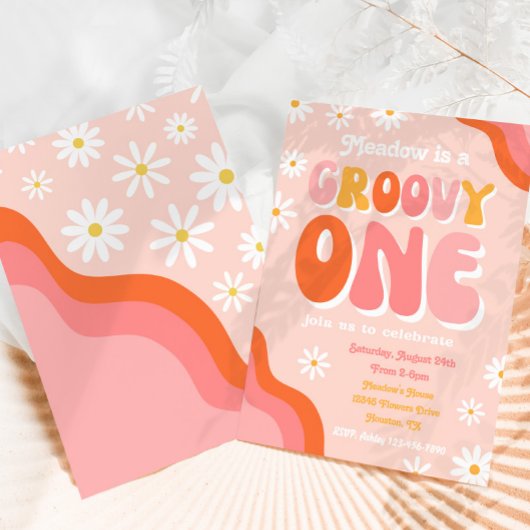 Groovy One First Birthday Invitation | |Groovy One Kaart