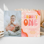 Groovy One First Birthday Invitation | |Groovy One Kaart