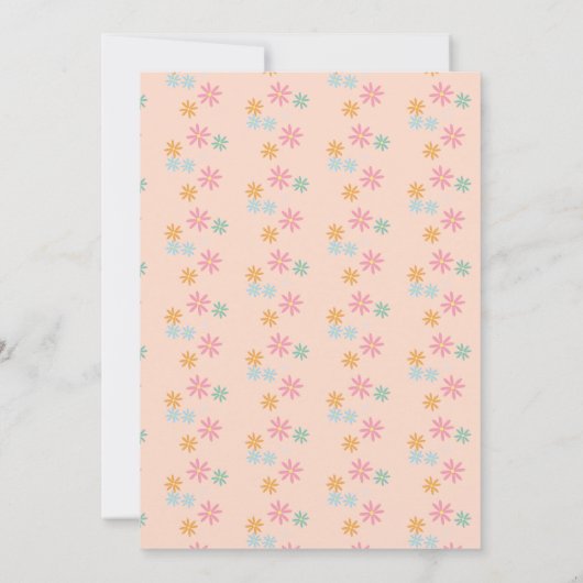 Groovy One Floral First Birthday Retro Party Kaart (Achterkant)