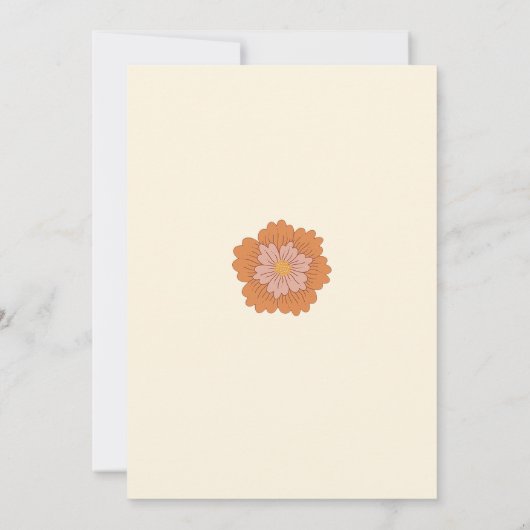 Groovy One Floral Retro 1e Verjaardag Uitnodiging (Achterkant)