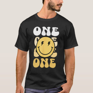 Groovy One Happy Dude Verjaardag Thema Familie Mat T-shirt