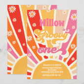 Groovy One Hippie 1ste verjaardag Sunshine Daisy Kaart (Voorkant / Achterkant)