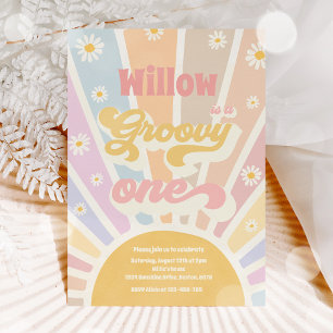 Groovy One Hippie 1ste verjaardag Sunshine Daisy Kaart