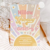 Groovy One Hippie 1ste verjaardag Sunshine Daisy Kaart