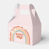 Groovy One hippie daisy rainbow 1e verjaardag Favo Bedankdoosjes (Voorkant Zijde)