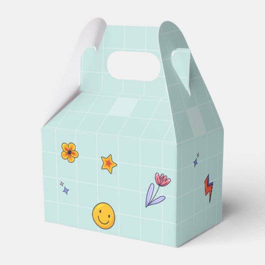 Groovy One Hippie Retro Verjaardagsfeestje Bedankdoosjes (Achterkant)