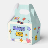 Groovy One Hippie Retro Verjaardagsfeestje Bedankdoosjes (Voorkant Zijde)