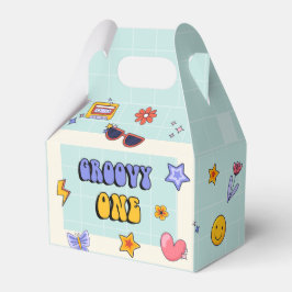 Groovy One Hippie Retro Verjaardagsfeestje Bedankdoosjes